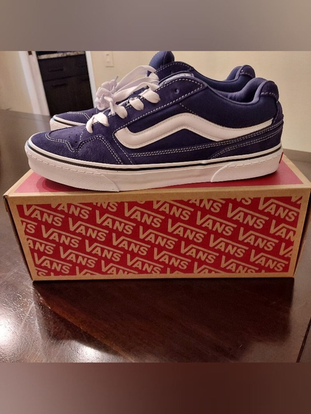 Vans Mens Navy White Suede & Canvas Skatergrunge Padded Insole Shoes. Sz 11 NWB.